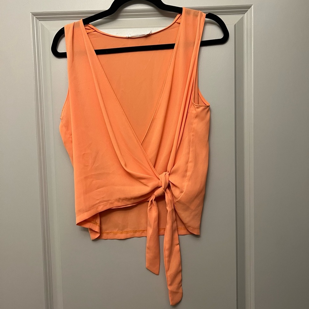 Orange wrap top